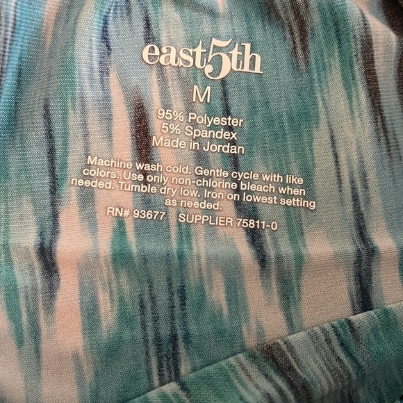 East5th Women’s Elastic Waist Pants -size M, shades of blue, green and white. - Picture 2 of 6